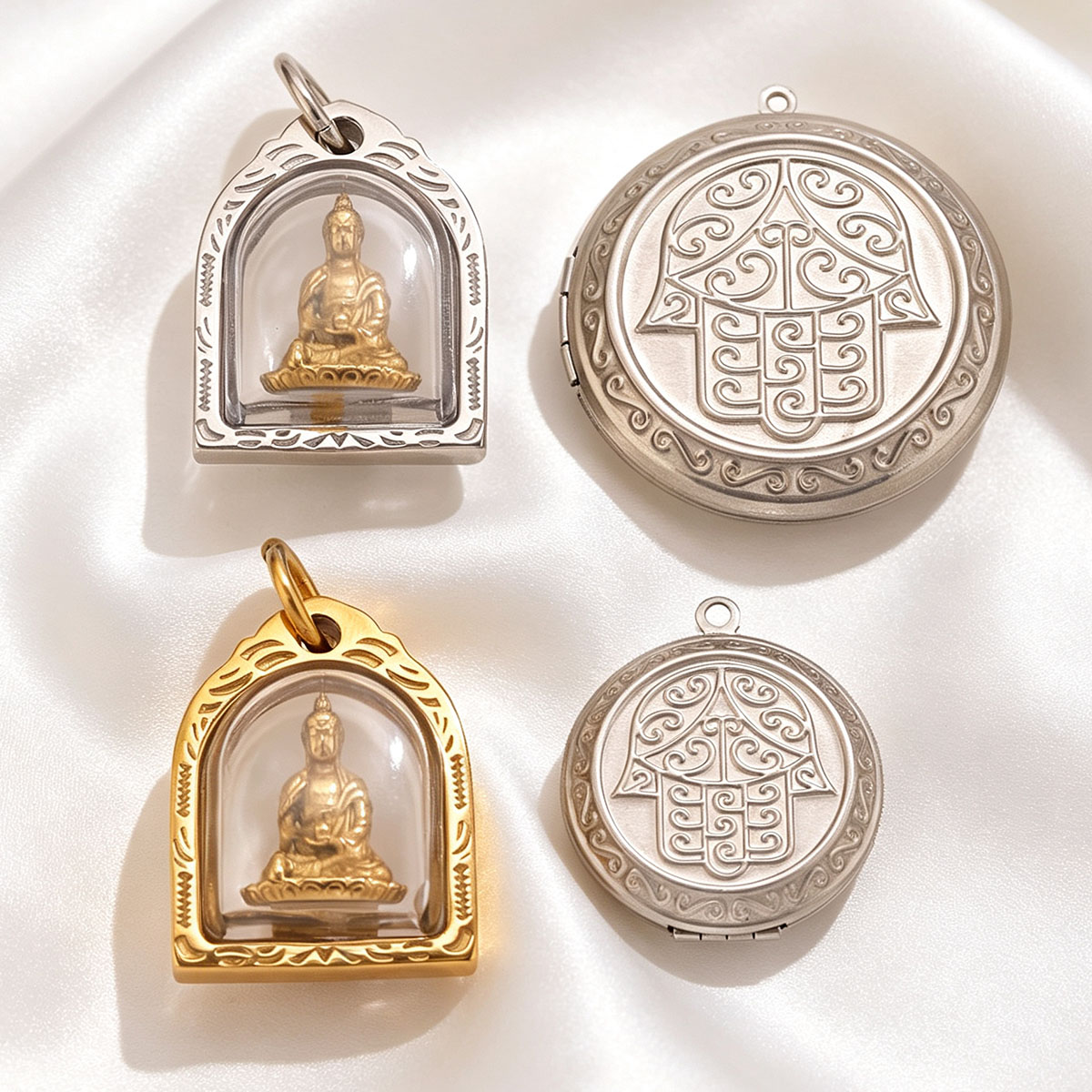 Men Accessories Locket - 1/2 Stuks Fotolijst Charms 18K Rvs