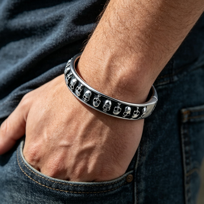 Men Accessories Bd - Goth Skull Hip Hop Punk Coole