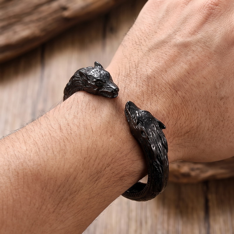 Dubbele Wolf Head Opening Armb - Men Accessories Bd recensie en prijs